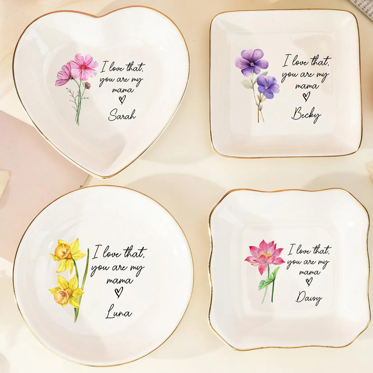 Custom Jewelry Dish For Mama, Unique Gift To Mother, Kids Name Trinket Dish, Gifts for Mum/Grandma/Nana, Mothers Day Gifts