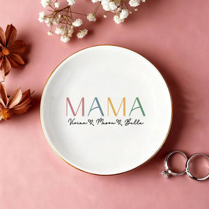 Custom Jewelry Dish For Mama,Unique Gift To Mother,Kids Name Trinket Dish,Mothers Day Gifts,Gifts for Mum/Grandma/Nana