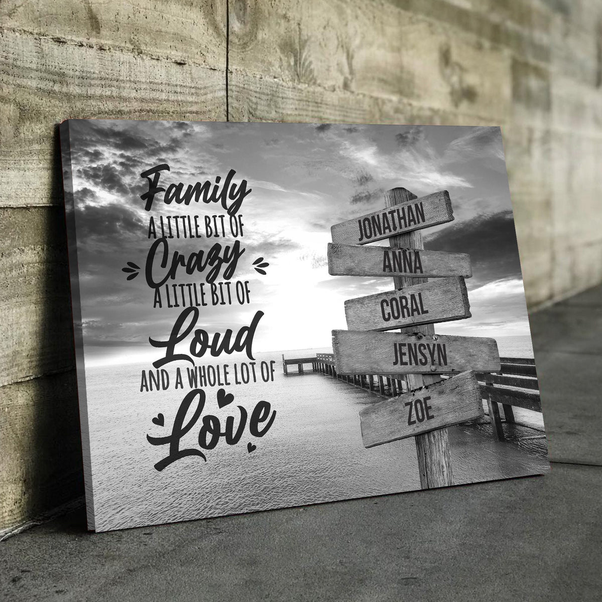 Personalized Mother's Day Multi-Name Custom Canvas Wall Art Personalized Canvas Wall Art Family Name Canvas Sign Personalized Gift