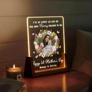 First Mother s Day Photo Lamp Personalized Mom & Baby LED Night Light, Custom Mother s Day Gift from New Daughter
