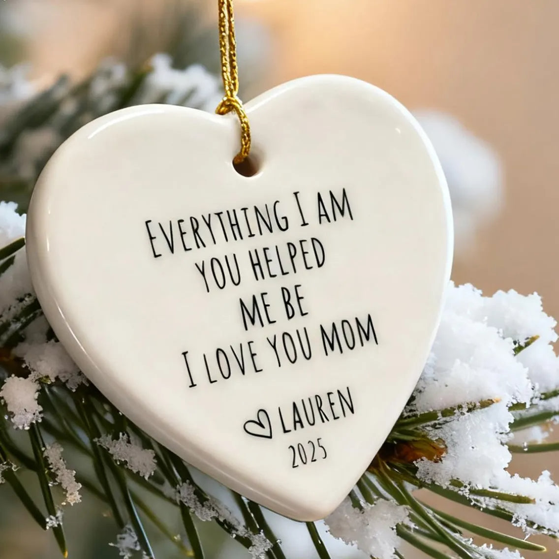 Mothers Day Gift, Mom Ornament,Personalized Gift For Mom,Personalized Mothers Day Ornament,Mom Birthday,I Love You Mom Gift,Ceramic Ornament