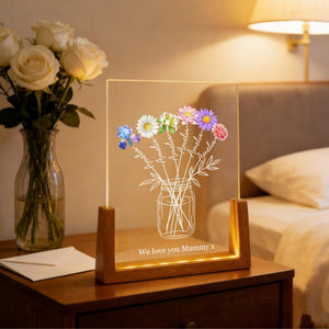 Personalized Grandma's Garden Night Light, Family Bouquet Gift Mother's Day Gift
