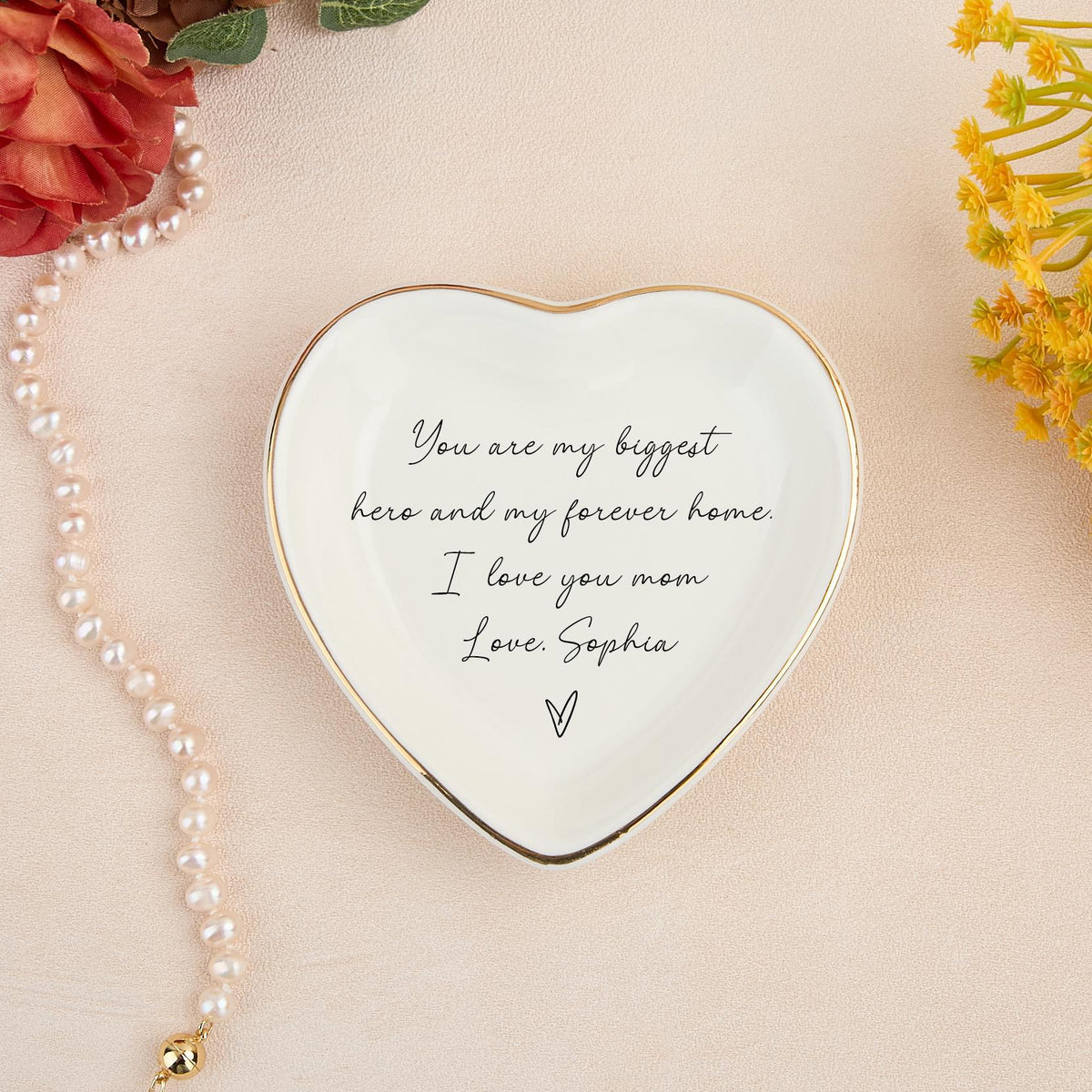 Personalized Mom Trinket Dish, Custom Jewelry Dish, Gift from Daughter