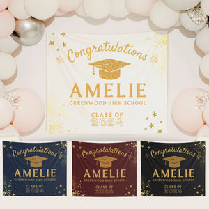 Custom Graduation Backdrop 2026, Personalized Grad Party Banner