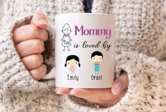 Mom Mug, This Mom is Loved By, Mommy Mug, Custom Name Mug, Mom Coffee Mug, Personalized Mom Mug, Custom Mom Mug, Mother Gift, Mug for Mom