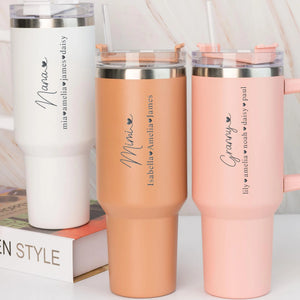 Personalized 40oz Tumbler Gifts for Grandma, Custom Kid's Names Engraved Cup, Mother's Day Gifts for Nana, Mimi From Grandchildren