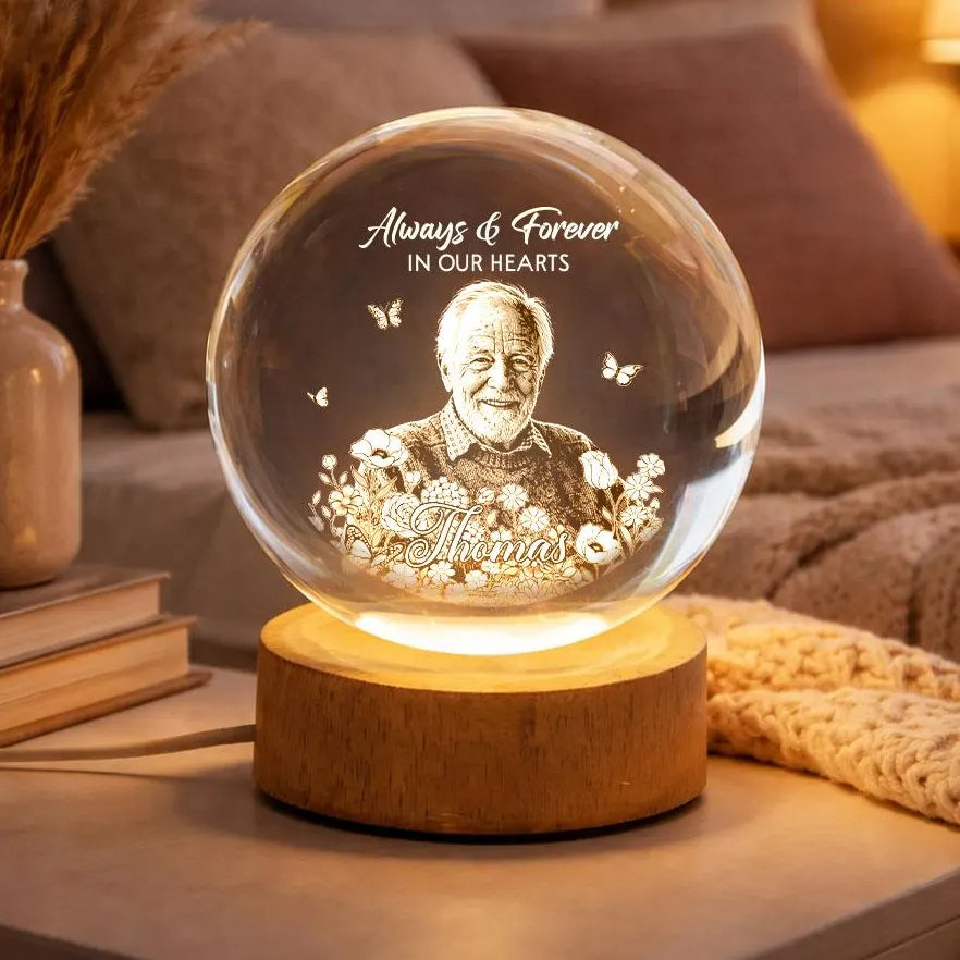 Custom Photo Memorial Night Light, Mom Remembrance Gift, Sympathy Gift, Dad Memorial Picture Gift, Mom Loss Night Light, Loss of Father Gift