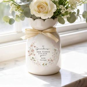 Personalized Wildflower Vase For Mom Grandma Nana Auntie,If ... Were Flowers I'd Pick You ,Mother's Day Gifts