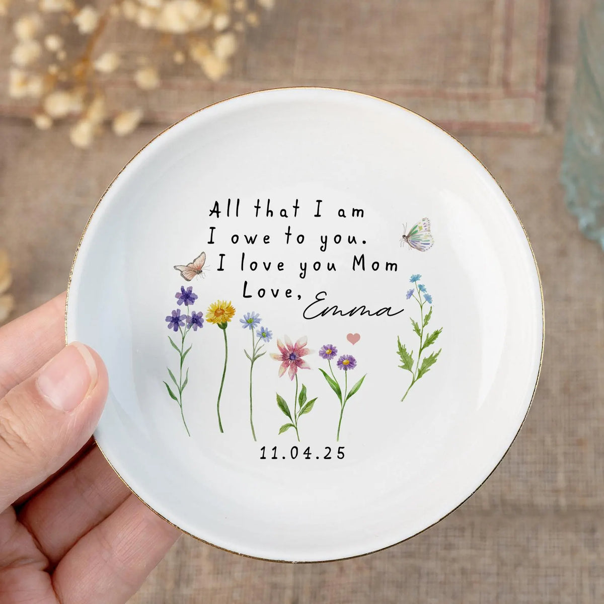 Unique Mothers Jewelry Dish,Custom Moms Gifts, Mama Gifts, Birthday Gifts, Mothers Gifts from Daughter, Mothers Day Gifts,Gifts for Mom
