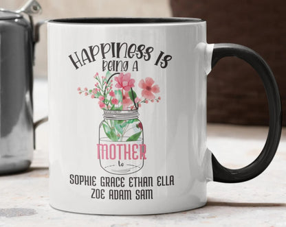 Personalized Mother s Day Mug with Custom Names, Floral Design Coffee Mug for Mom, Unique Mom Gift, Custom Mom Cup, Mother s Day Gift Idea from Kids