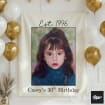 Vintage Birthday Photo Banner, Personalized Birthday Banner, Custom Retro Photo Backdrop, 1996 birthday backdrop, 30th birthday party sign