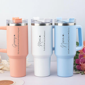 Personalized 40oz Tumbler Gifts for Grandma, Custom Kid's Names Engraved Cup, Mother's Day Gifts for Nana, Mimi From Grandchildren