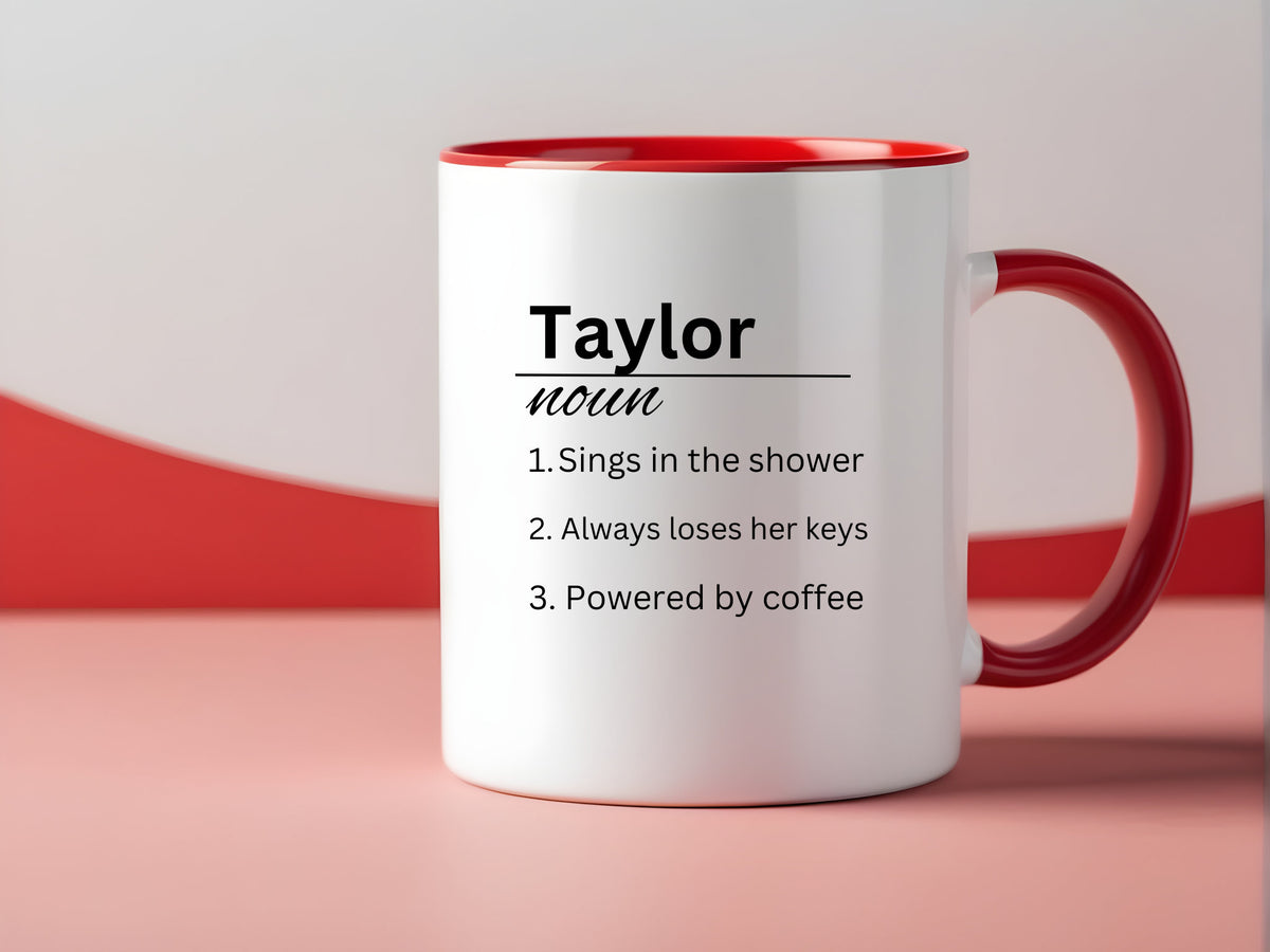 Personalised Name Definition Grey Satin Mug Laser Engraved Gifts Ideas Presents For Mum Dad Birthday Christmas Mothers Fathers Day