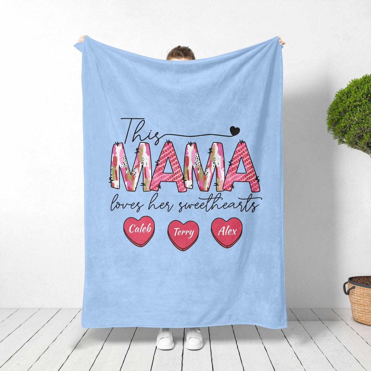 Personalized Mama Blanket With Kids Names: Sentimental Mom Gift For Mother's Day, Best Gift For Mother