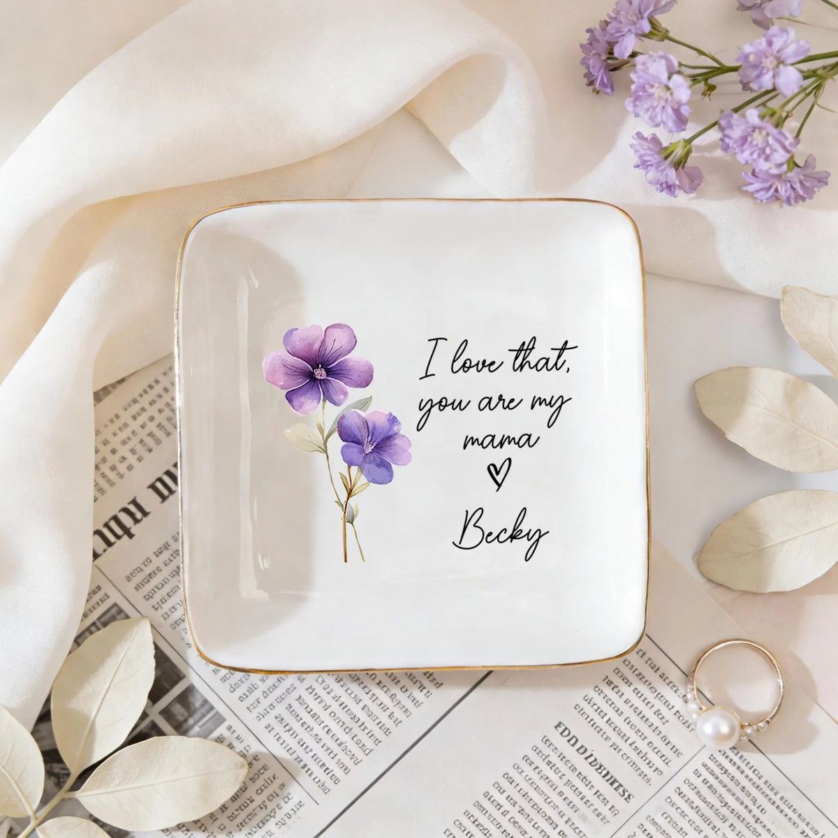 Custom Jewelry Dish For Mama, Unique Gift To Mother, Kids Name Trinket Dish, Gifts for Mum/Grandma/Nana, Mothers Day Gifts
