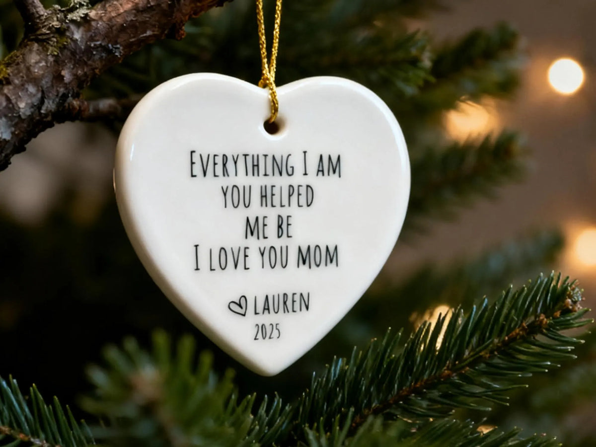 Mothers Day Gift, Mom Ornament,Personalized Gift For Mom,Personalized Mothers Day Ornament,Mom Birthday,I Love You Mom Gift,Ceramic Ornament