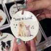 Personalized Watercolor Pet Photo Ornament Custom Dog or Cat Memorial Keepsake