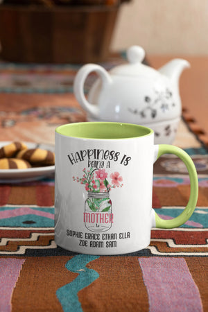 Personalized Mother s Day Mug with Custom Names, Floral Design Coffee Mug for Mom, Unique Mom Gift, Custom Mom Cup, Mother s Day Gift Idea from Kids