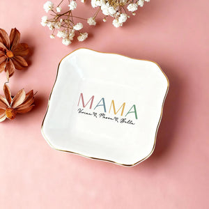 Custom Jewelry Dish For Mama,Unique Gift To Mother,Kids Name Trinket Dish,Mothers Day Gifts,Gifts for Mum/Grandma/Nana