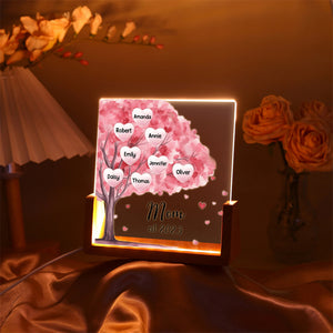 Family Names Night Light Mother's Day Gift, Family Tree Night Light, Custom Night Light With Kids Names, Grandma Mamam Mom Mother Gifts