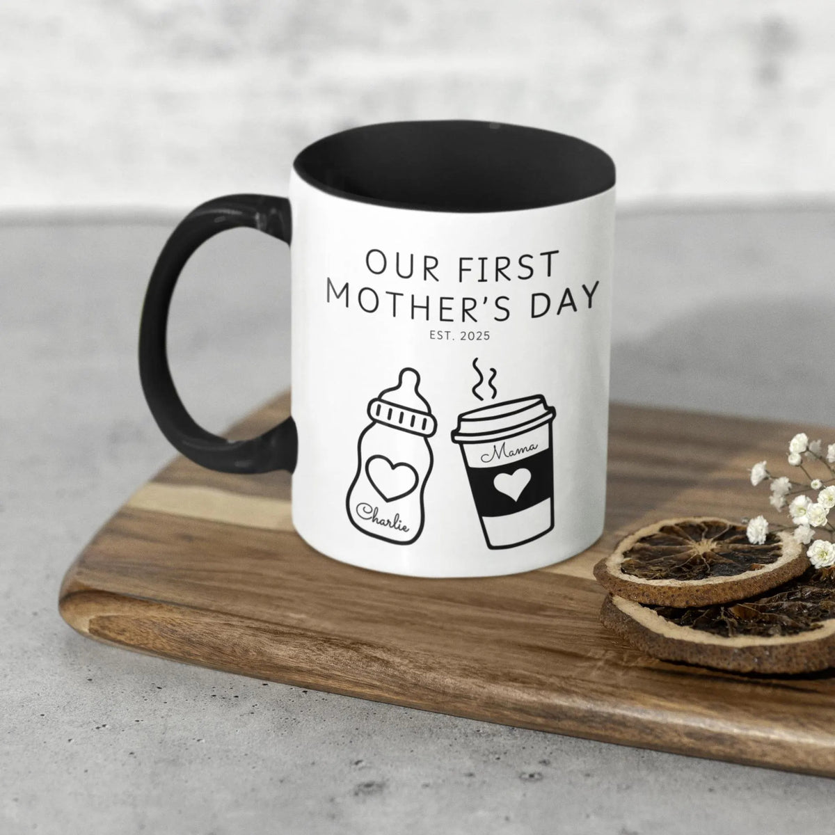 Custom First Mother s Day Mug, Personalized Gift for New Mom, First Time Mom Keepsake, Sentimental Mom Gift w Baby Name