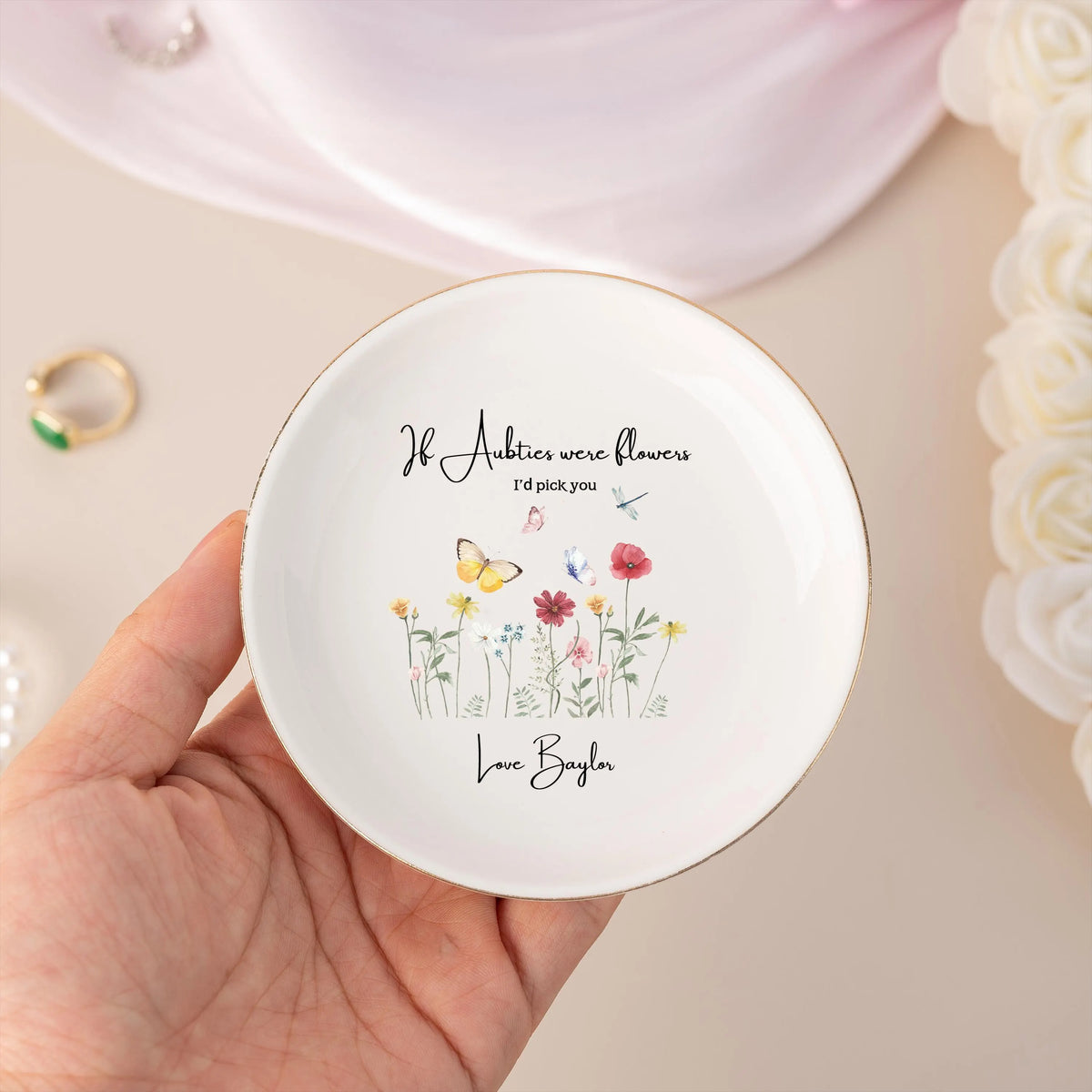 Personalized Grandma Ring Dish,If Nana's Were Flowers Jewelry Dish,Mothers Day Gift,Gift for Grandma from Grandkids,Birthday Ring Dish Gift