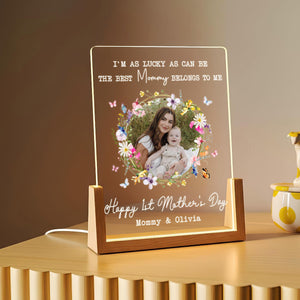 First Mother s Day Photo Lamp Personalized Mom & Baby LED Night Light, Custom Mother s Day Gift from New Daughter