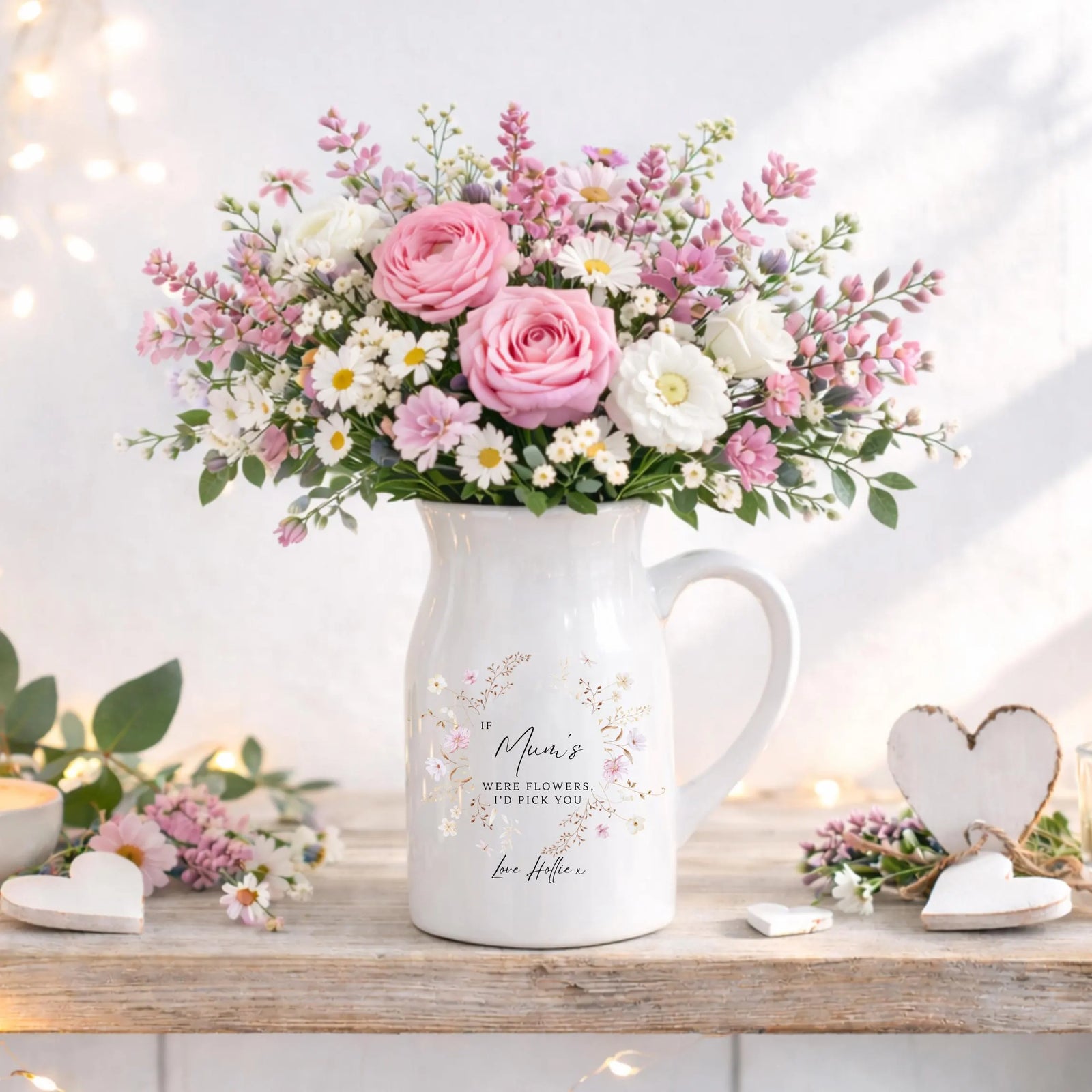 Mothers Day Gifts, Personalised Vase, Gift For Her, Gift For Mum, Ceramic Vase, Personalised Gifts, Custom Gifts, Mum Gifts