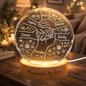 Personalized Crystal Ball Lamp, Custom Grandchildren Names, Grandmother Keepsake Light, Grandma Gift, The Day You Became My Mom Decor Home