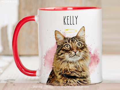 Custom Watercolor Dog or Cat Mug Using Pet Photo + Name Custom Pet Mug Coffee Cup Personalized Pet Dog Mug Personalized Cat Dad Mug New Mug