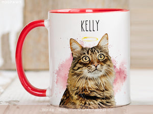 Custom Watercolor Dog or Cat Mug Using Pet Photo + Name Custom Pet Mug Coffee Cup Personalized Pet Dog Mug Personalized Cat Dad Mug New Mug