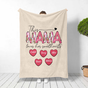Personalized Mama Blanket With Kids Names: Sentimental Mom Gift For Mother's Day, Best Gift For Mother