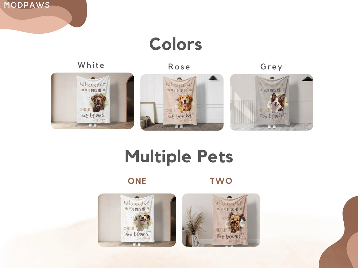 Custom Dog Memorial Blanket Using Pet Photo + Name Personalized Pet Memorial Gift Customize Dog Blankets Cat Picture Photo Blanket Mom Gift