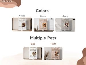 Custom Dog Memorial Blanket Using Pet Photo + Name Personalized Pet Memorial Gift Customize Dog Blankets Cat Picture Photo Blanket Mom Gift
