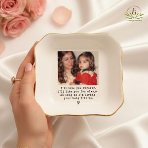 Custom Photo Mother of The Bride Jewelry Dish, Mother of The Bride Jewelry Plate, Custom Jewelry Tray for Mom, Wedding Favor Gift For Mom