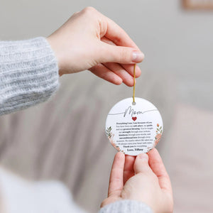 Mom Personalized Ornament Gift From Daughter To Mom Custom Ornament For Mom Birthday Present For Christmas Gift For Mother Keepsake Gift