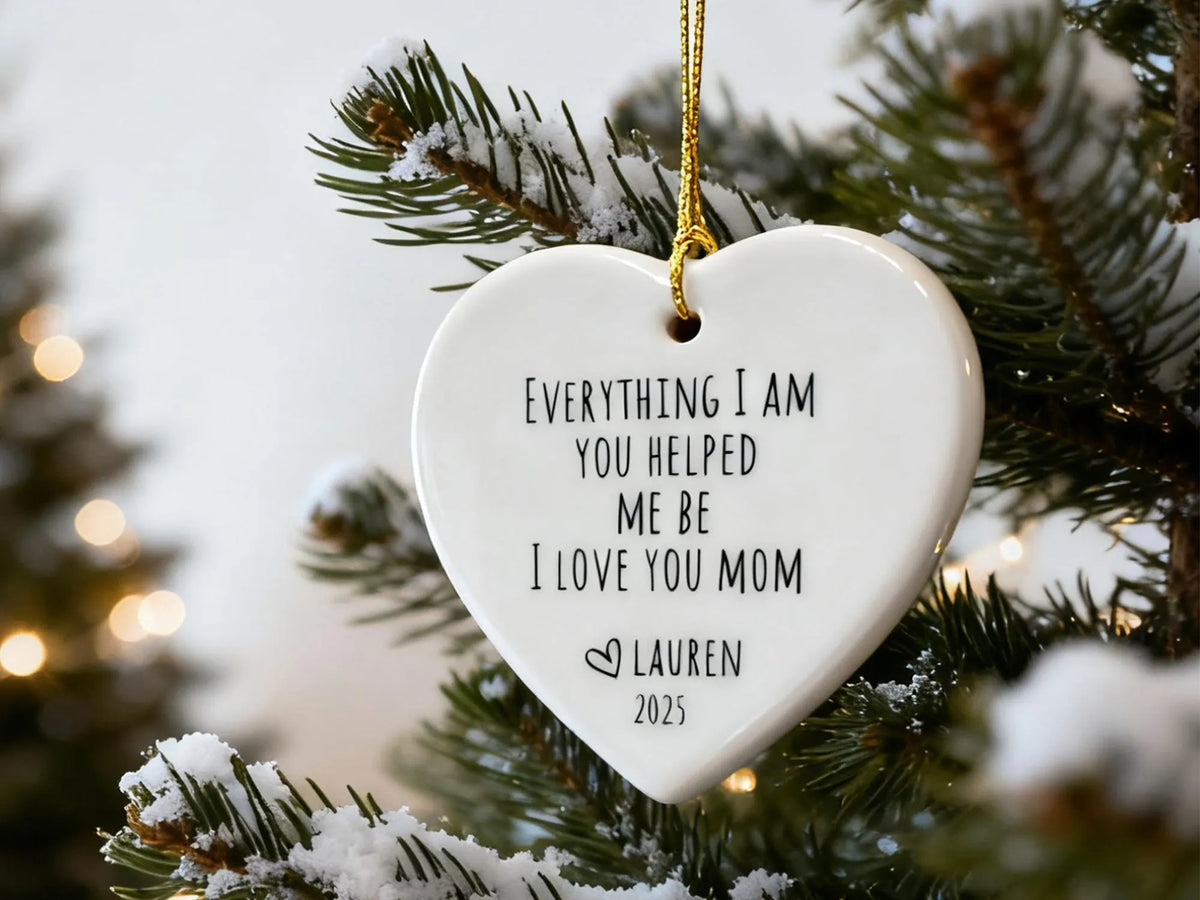 Mothers Day Gift, Mom Ornament,Personalized Gift For Mom,Personalized Mothers Day Ornament,Mom Birthday,I Love You Mom Gift,Ceramic Ornament