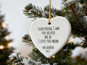 Mothers Day Gift, Mom Ornament,Personalized Gift For Mom,Personalized Mothers Day Ornament,Mom Birthday,I Love You Mom Gift,Ceramic Ornament