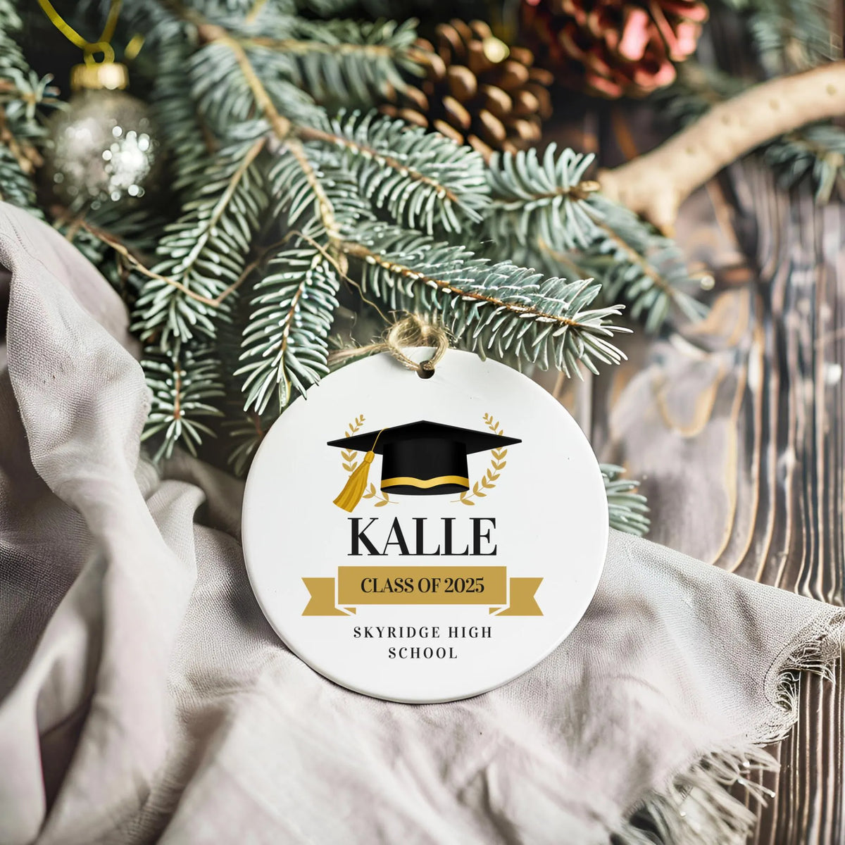 Personalized Graduation Ornament, Class of 2026 College University High School Custom Graduation Gift, Graduation Keepsake, Senior Ornament