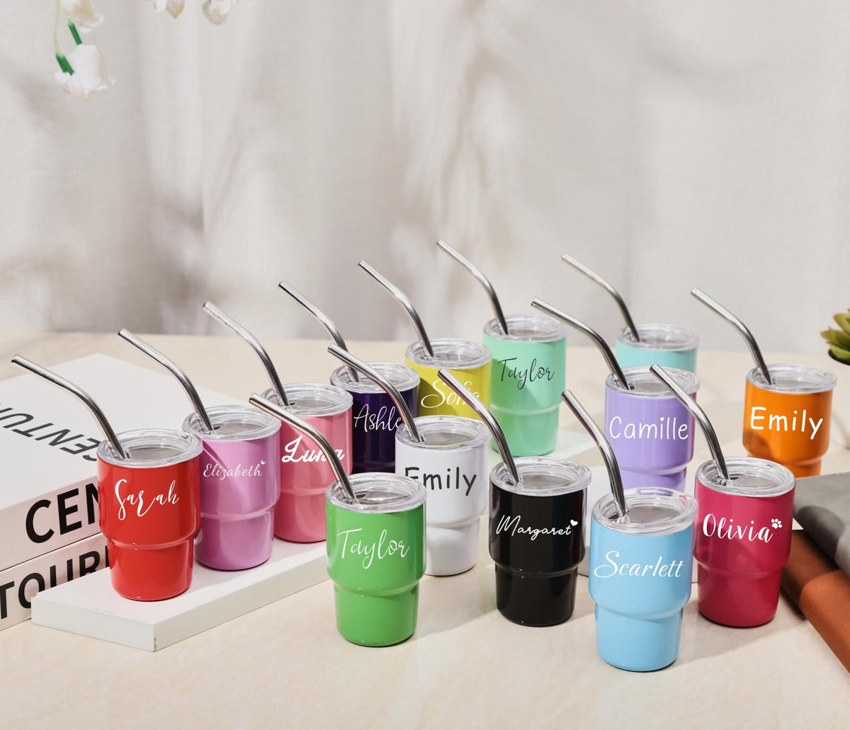 Personalized Mini Tumbler, Mini Shot Cup, Bridesmaid Gift, Custom 3oz Party Tumbler, Wedding Gifts, Bachelorette Party Girls Trip Group Gift