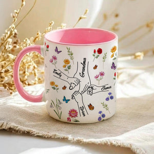 Personalized Holding Grandma's Hand Mug, Mothers Day Gift for Grandma, Grandma Gifts