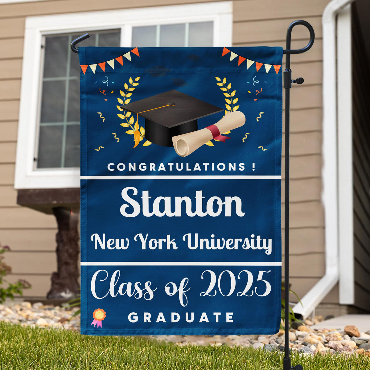 Congratulations Class of 2026 Graduate - Personalized Garden Flag, College Grad Flag, Class of 2026 Grad Flag, Custom College Flag