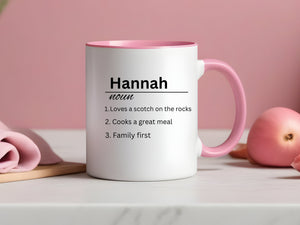 Personalised Name Definition Grey Satin Mug Laser Engraved Gifts Ideas Presents For Mum Dad Birthday Christmas Mothers Fathers Day