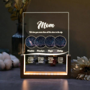 Personalized Mom Star Map Acrylic Night Light Custom Kids Names LED Lamp Mother s Day Gift for Mom