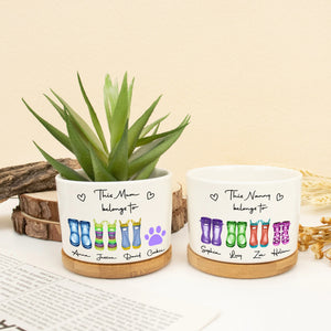 This Mum Belongs To Mini Plant Pot, Gift for Mom, Home Decor Nanny Gifts, Outdoor Planter,Birthday Gift,Family Gift, Gift from Grandkids