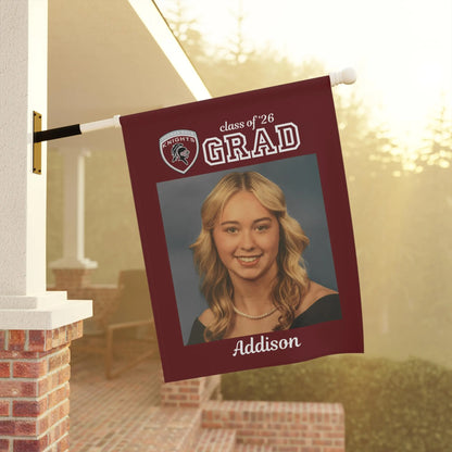 Class of 2026 Graduation Garden Flag with Photo | Custom Senior Yard Flag | Personalized Grad Banner | High School Senior Photo Flag