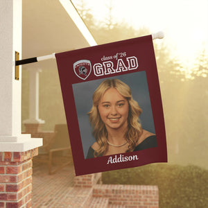 Class of 2026 Graduation Garden Flag with Photo | Custom Senior Yard Flag | Personalized Grad Banner | High School Senior Photo Flag