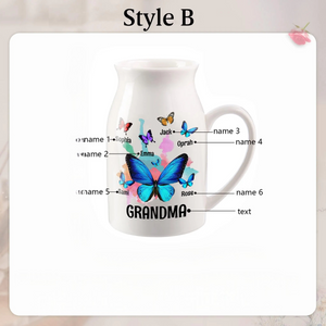 Personalized Mom With Kids Names Flower Vase, Custom Vase Gifts for Mom, Grandma Gifts, Custom Mom Birthday Jug Vase