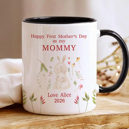 Personalized New Mom Mug, First Mother's Day Mugs Gifts for Moms, Custom Name Coffee Mug for New Mothers