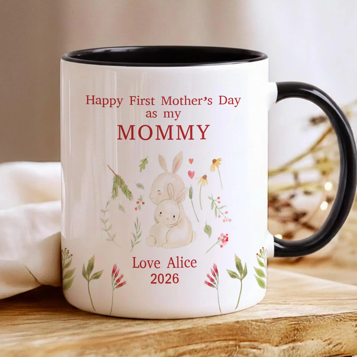 Personalized New Mom Mug, First Mother's Day Mugs Gifts for Moms, Custom Name Coffee Mug for New Mothers